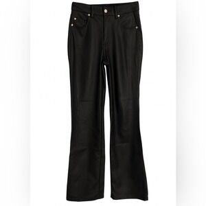 H&M Faux Leather 5-Pocket Pants – Size 4, Black Straight leg
